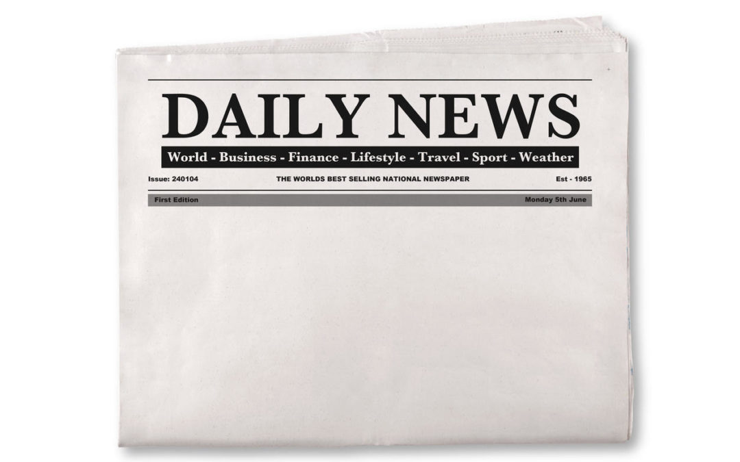 Mock up of a blank Daily Newspaper with empty space to add your own news or headline text and pictures.