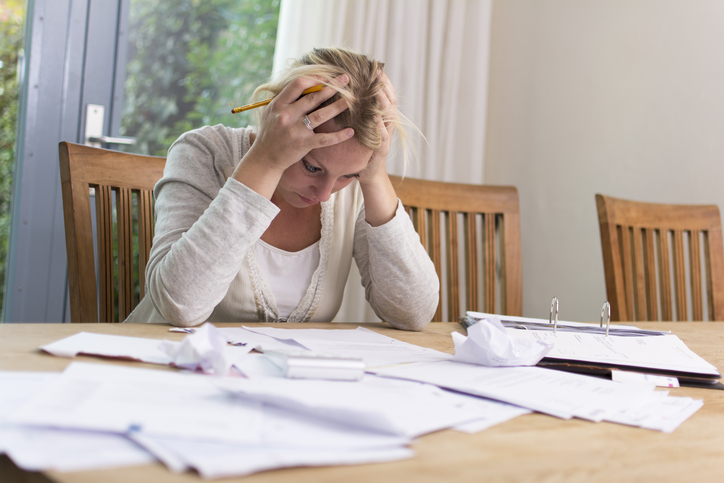 Woman worrying about money